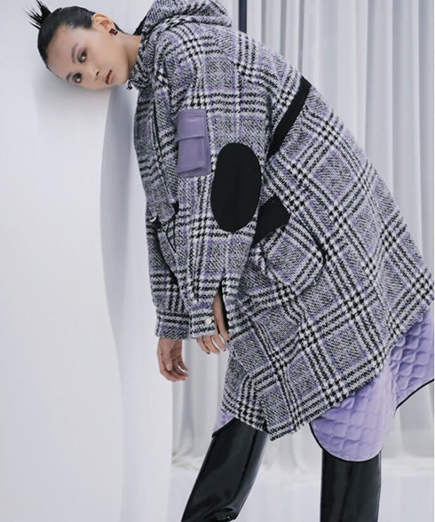 Check Utility Pocket Coat